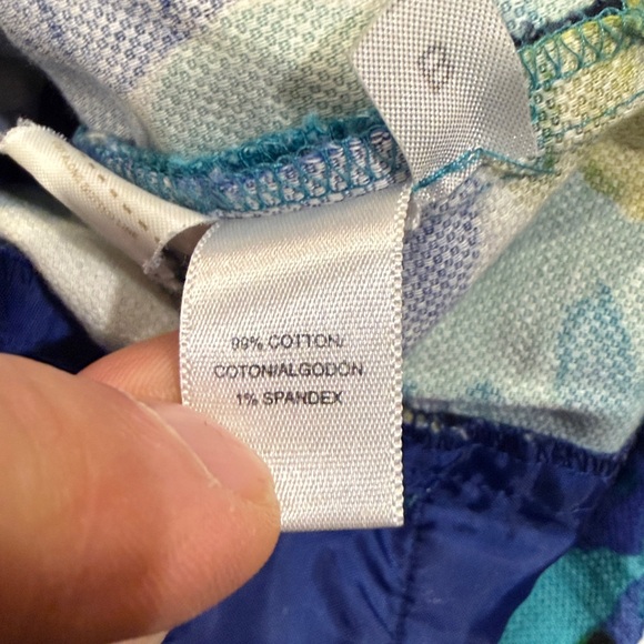 LOFT High Waist Floral Blue and Yellow Shorts - Picture 6 of 8